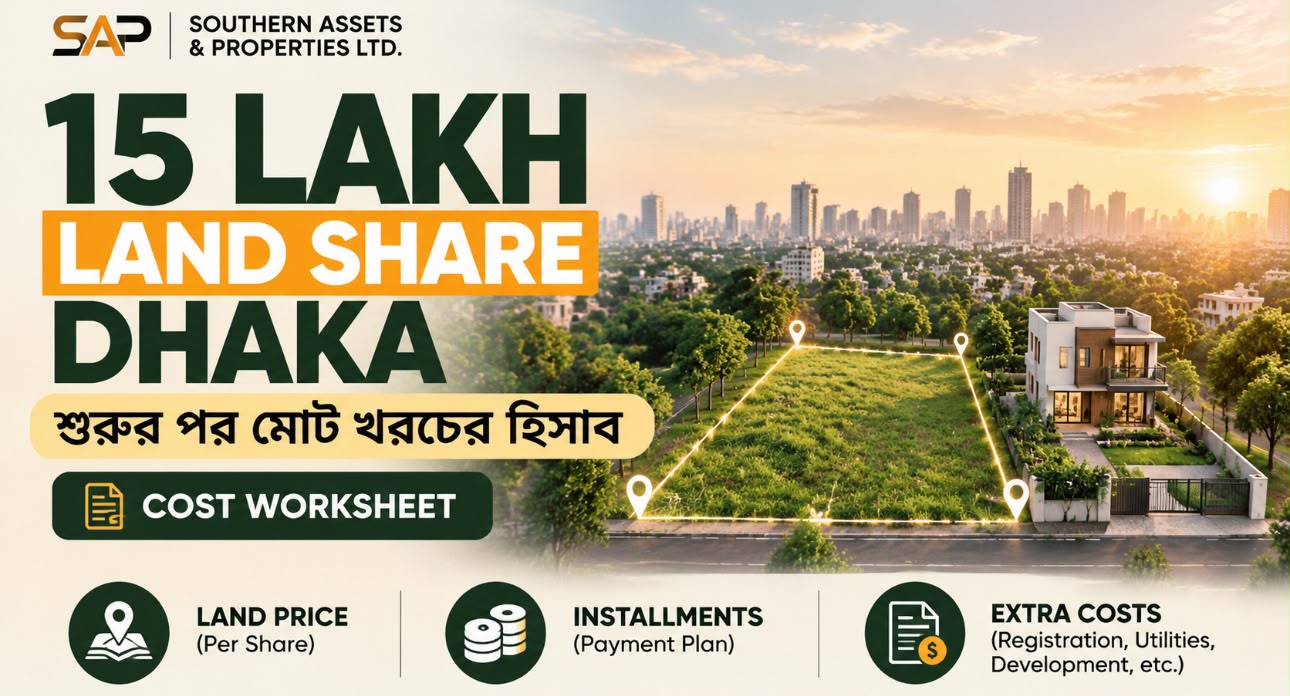 15 Lakh Land Share Dhaka: শুরুর পর মোট খরচের হিসাব ও Worksheet