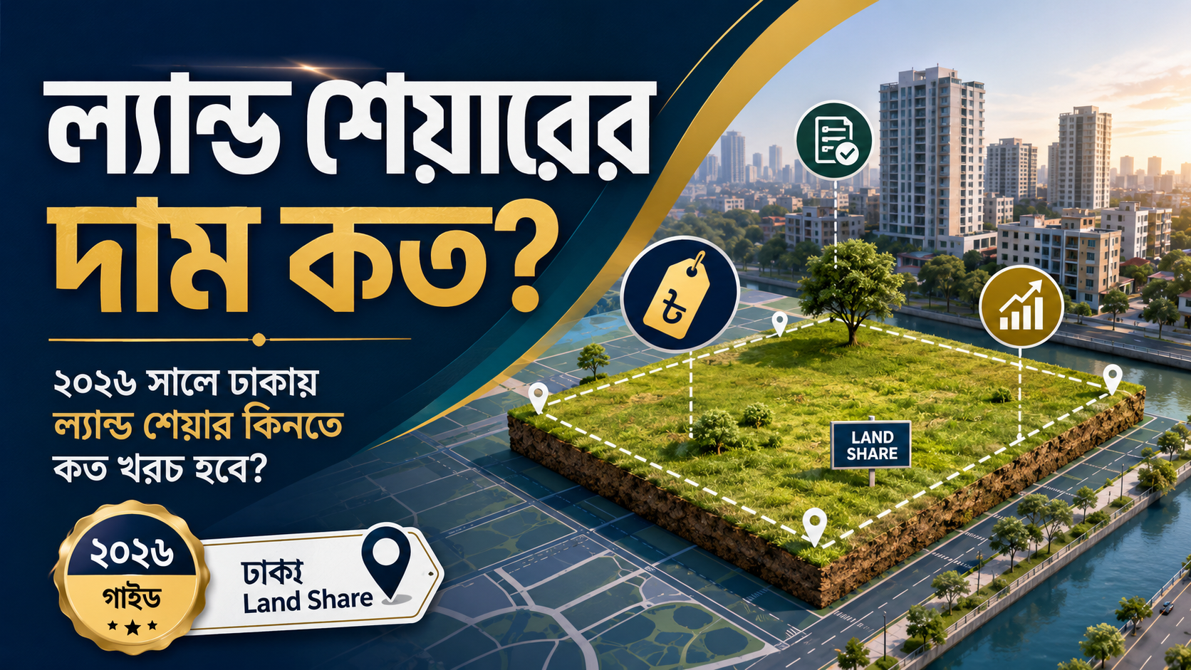 ল্যান্ড শেয়ারের দাম কত? ২০২৬ সালে ঢাকায় ল্যান্ড শেয়ার কিনতে কত খরচ হবে?