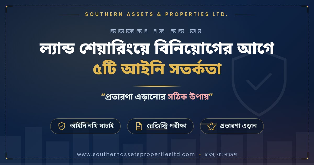 ল্যান্ড শেয়ারিংয়ে বিনিয়োগের আগে ৫টি আইনি সতর্কতা: প্রতারণা এড়ানোর সঠিক উপায়