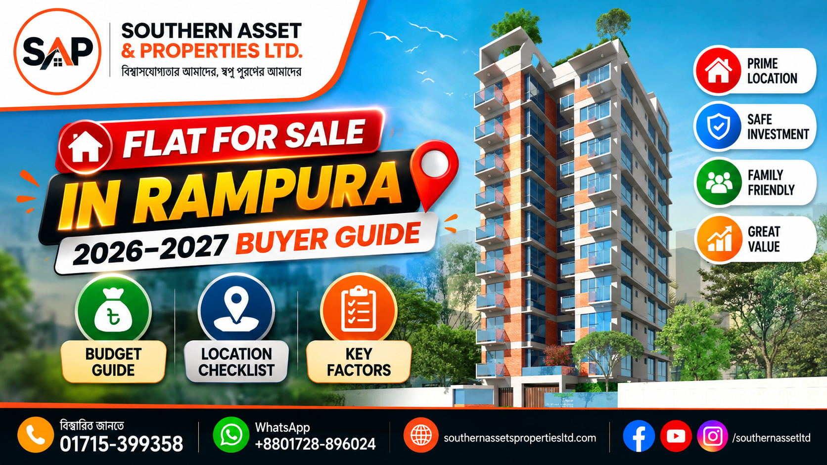 Flat for Sale in Rampura: ২০২৬–২০২৭ Buyer Guide, Budget ও Location Checklist